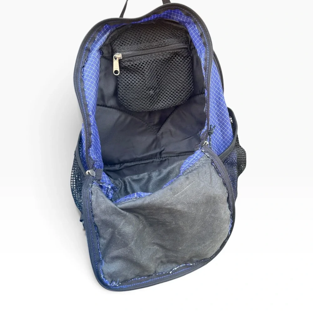 Kelty Kids Blue Grid Ripstop Backpack Hiking Daypack School Bag Reflective